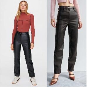 Black Faux Leather Pants